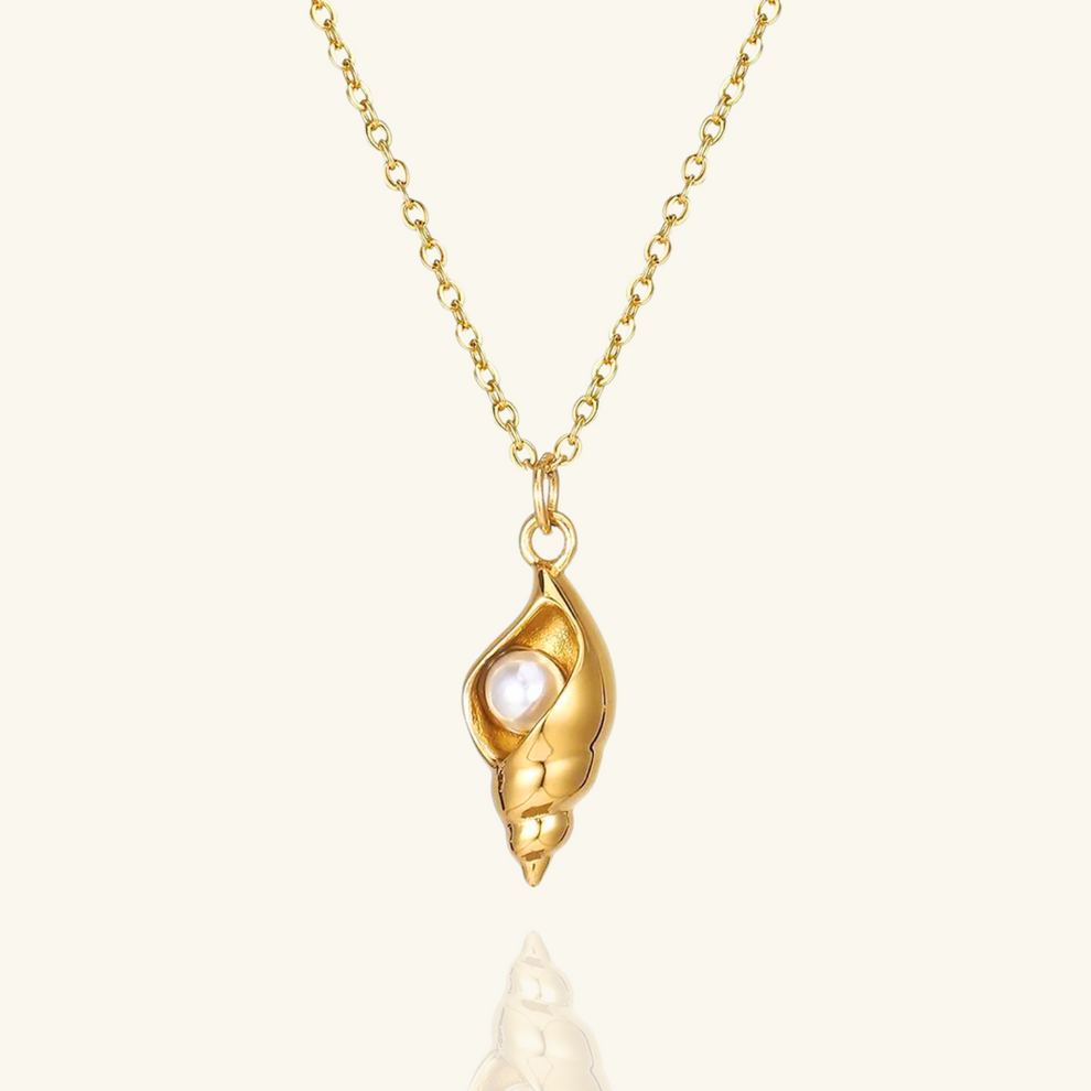 Shell Pearl Pendant Chain - Demifine 18KT Gold Plated