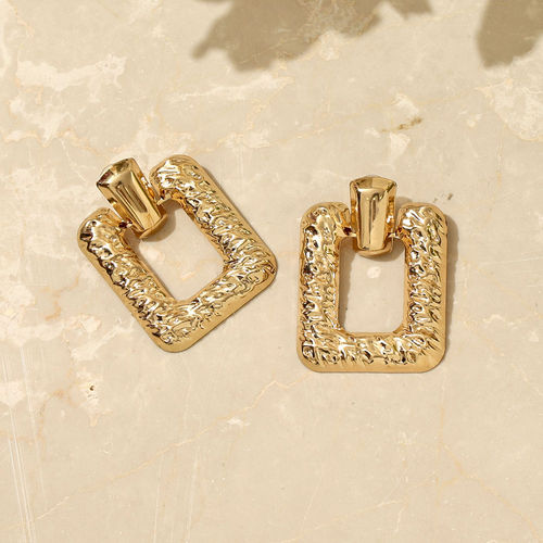 Rectanguler Drop Earring - Demifine 18KT Gold Plated