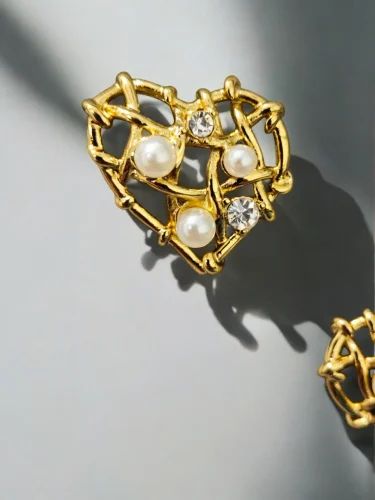 Valentine Special - Gold Plated Broken Heart Statement Earring