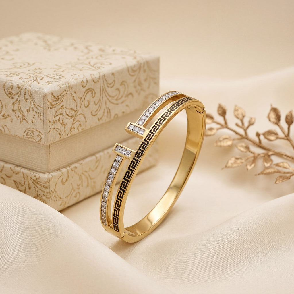 Aztek Nail Baby Cuff Bracelet -18KT Gold
