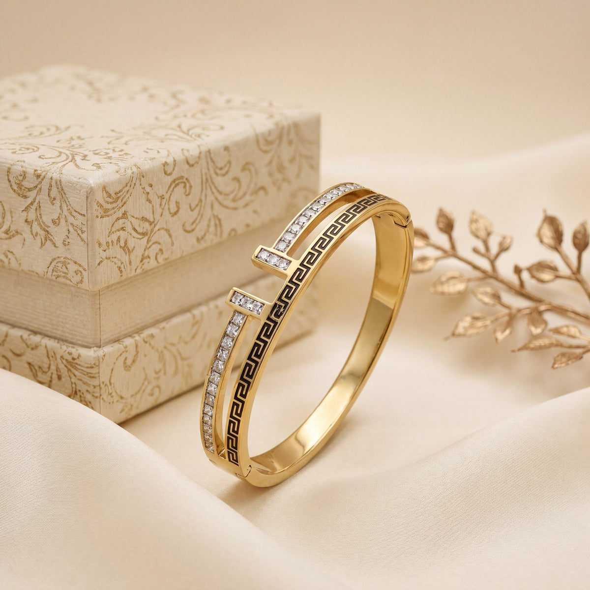 Aztek Nail Baby Cuff Bracelet -18KT Gold