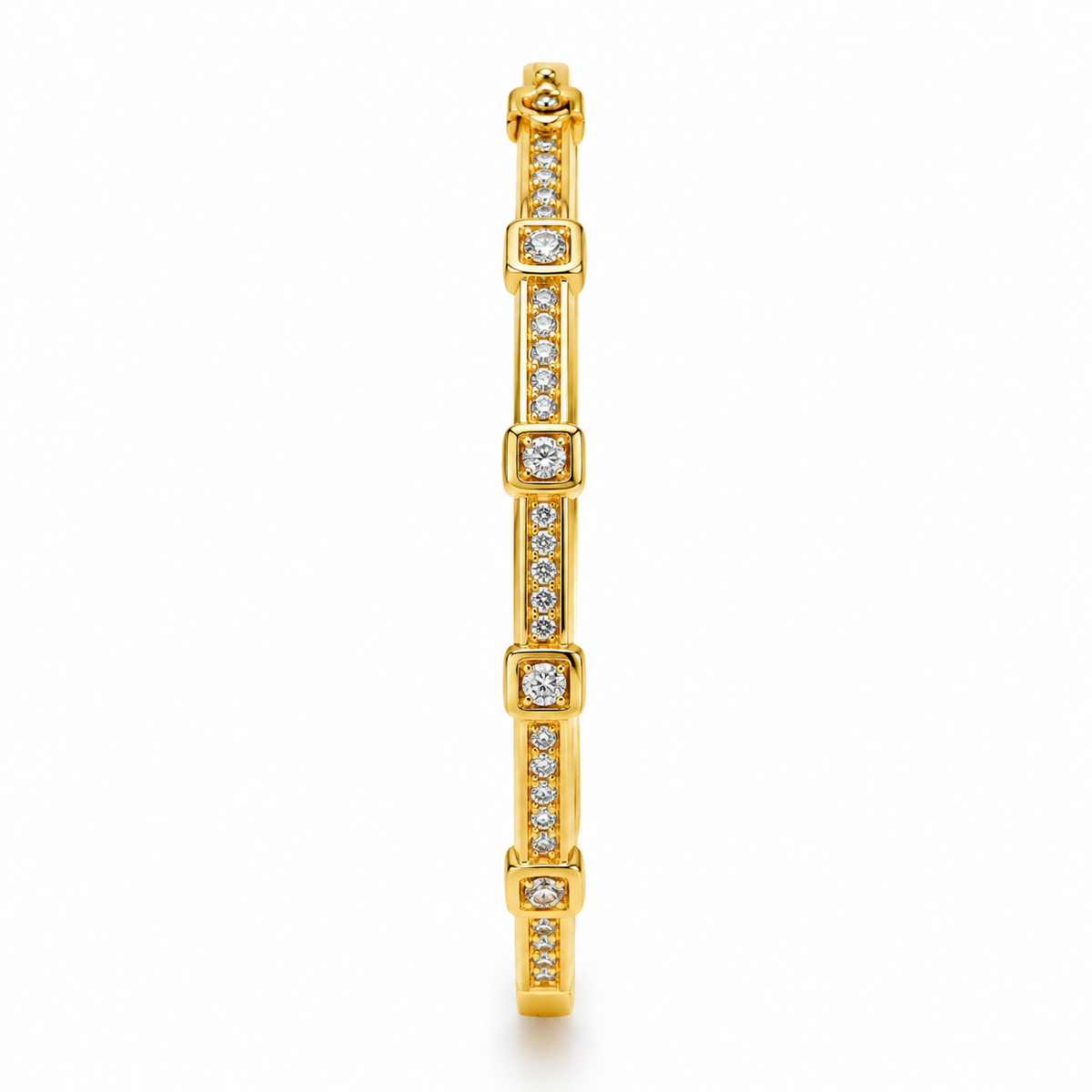 Zirconia Sleek Cuff Bracelet -18KT Gold Plated