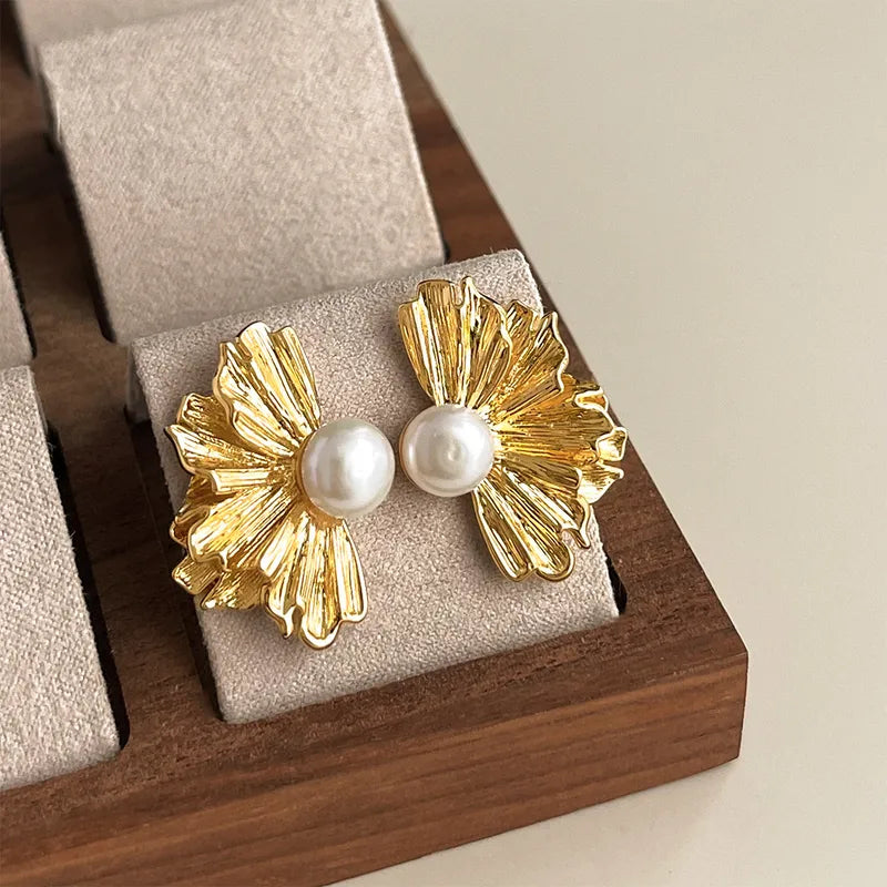 18K Gold Plated Tarnish-Free Waterproof Floral Stud Earring