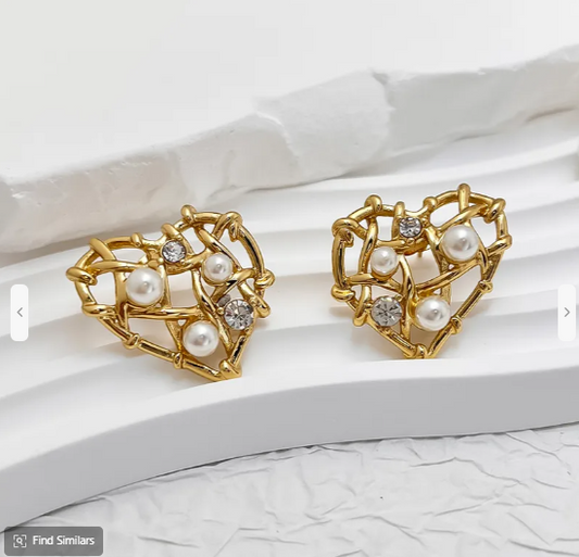 Valentine Special - Gold Plated Broken Heart Statement Earring