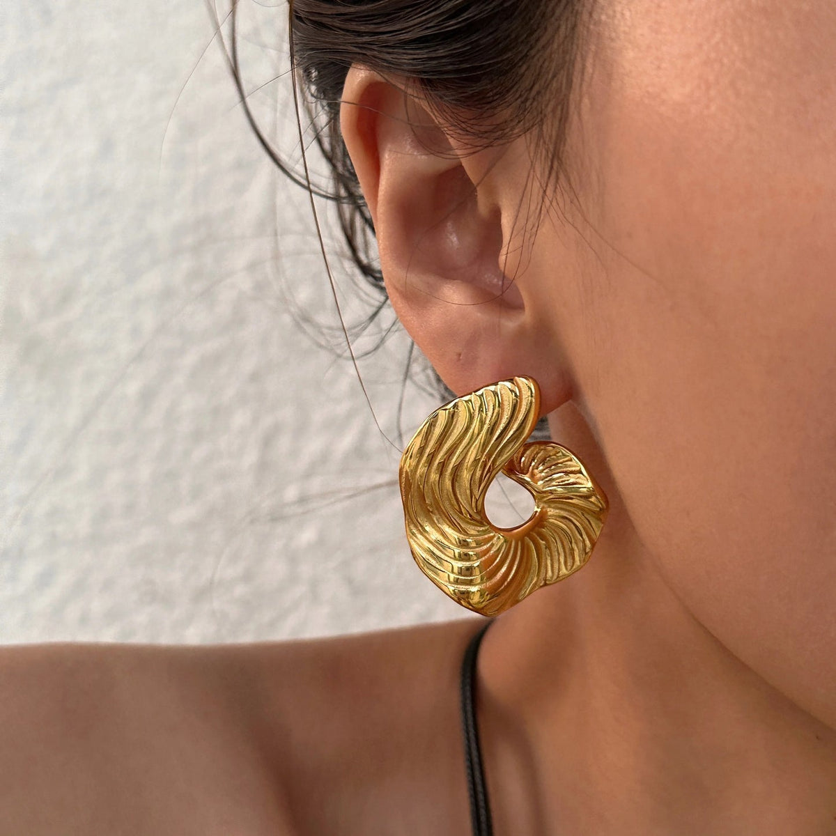 Twisted Spiral Stud Earrings - Demifine 18KT Gold Plated