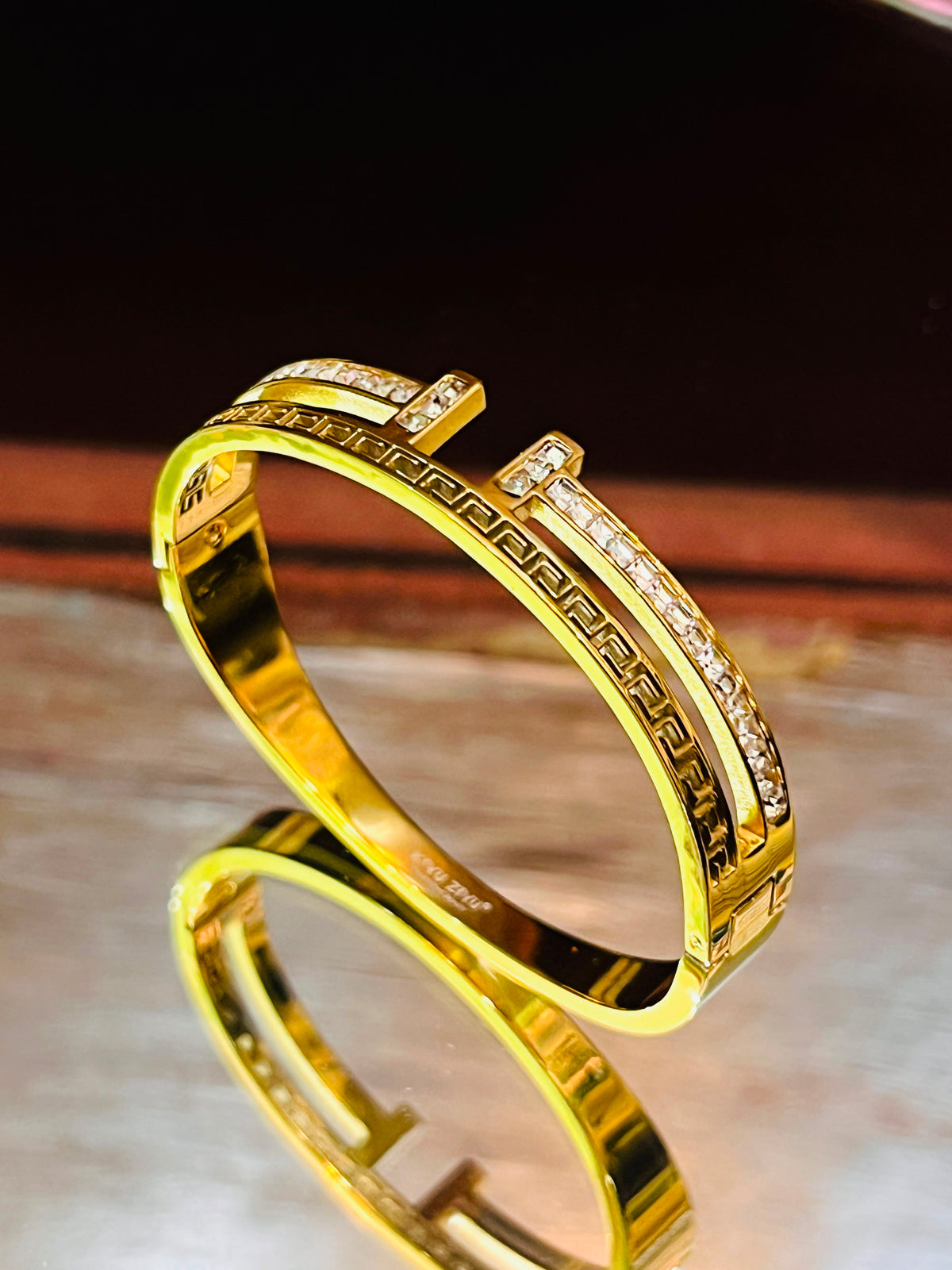 Aztek Nail Baby Cuff Bracelet -18KT Gold