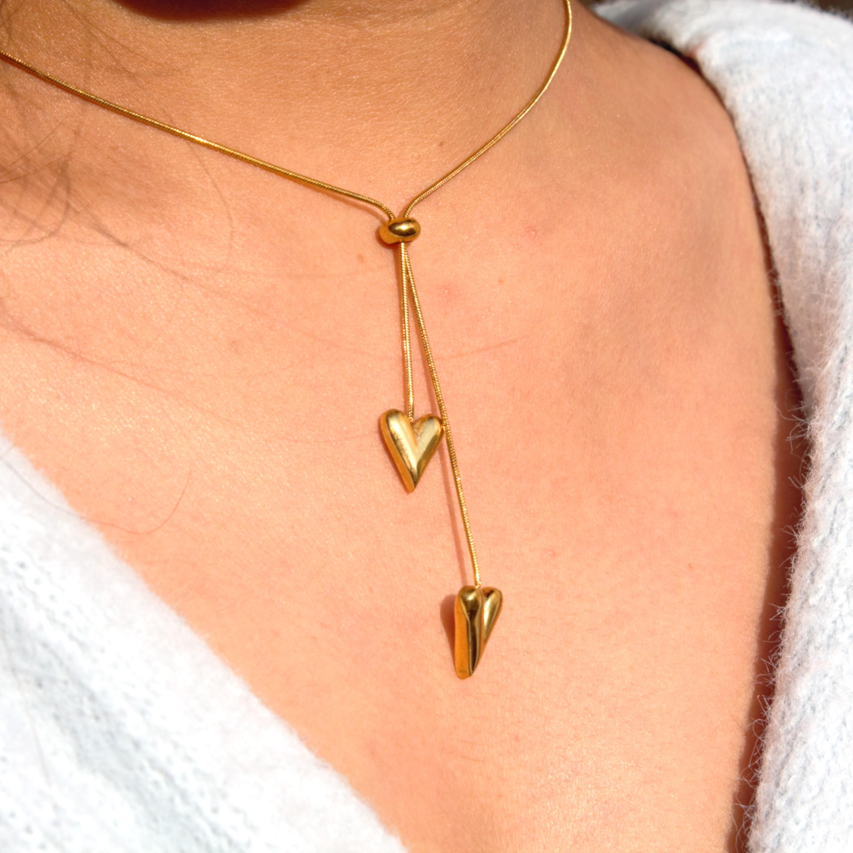 Heart to Heart Pendant - Demifine 18KT Gold Plated