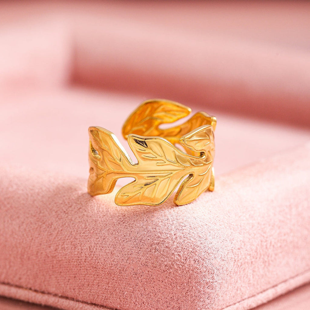 Foresta Leaf Statement Ring - Demifine 18KT Gold Plated