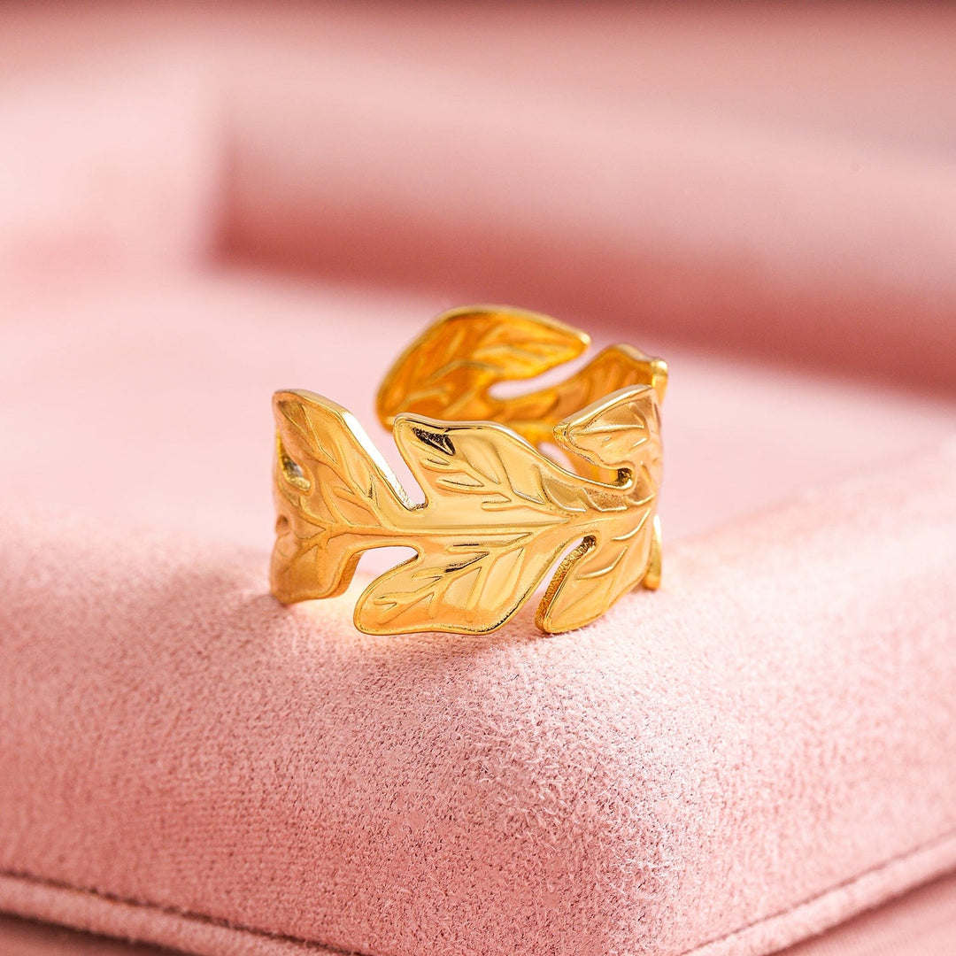 Foresta Leaf Statement Ring - Demifine 18KT Gold Plated