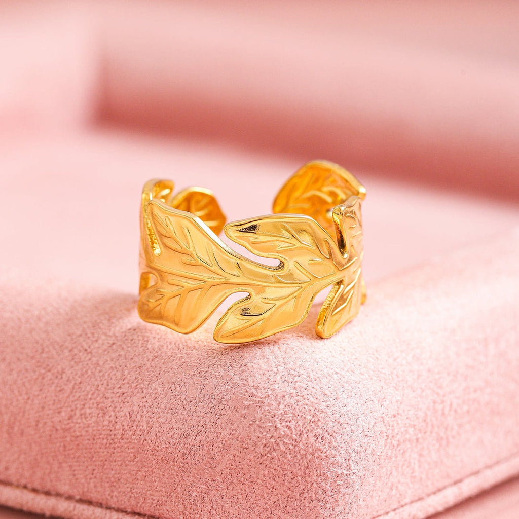 Foresta Leaf Statement Ring - Demifine 18KT Gold Plated