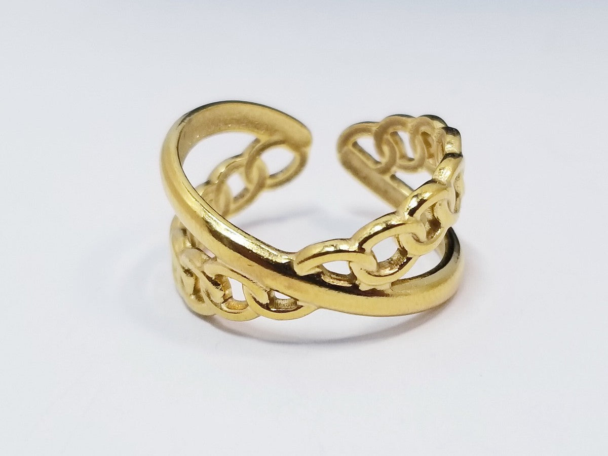 Cris Cross Aurelia Statement Ring - Demifine 18KT Gold Plated