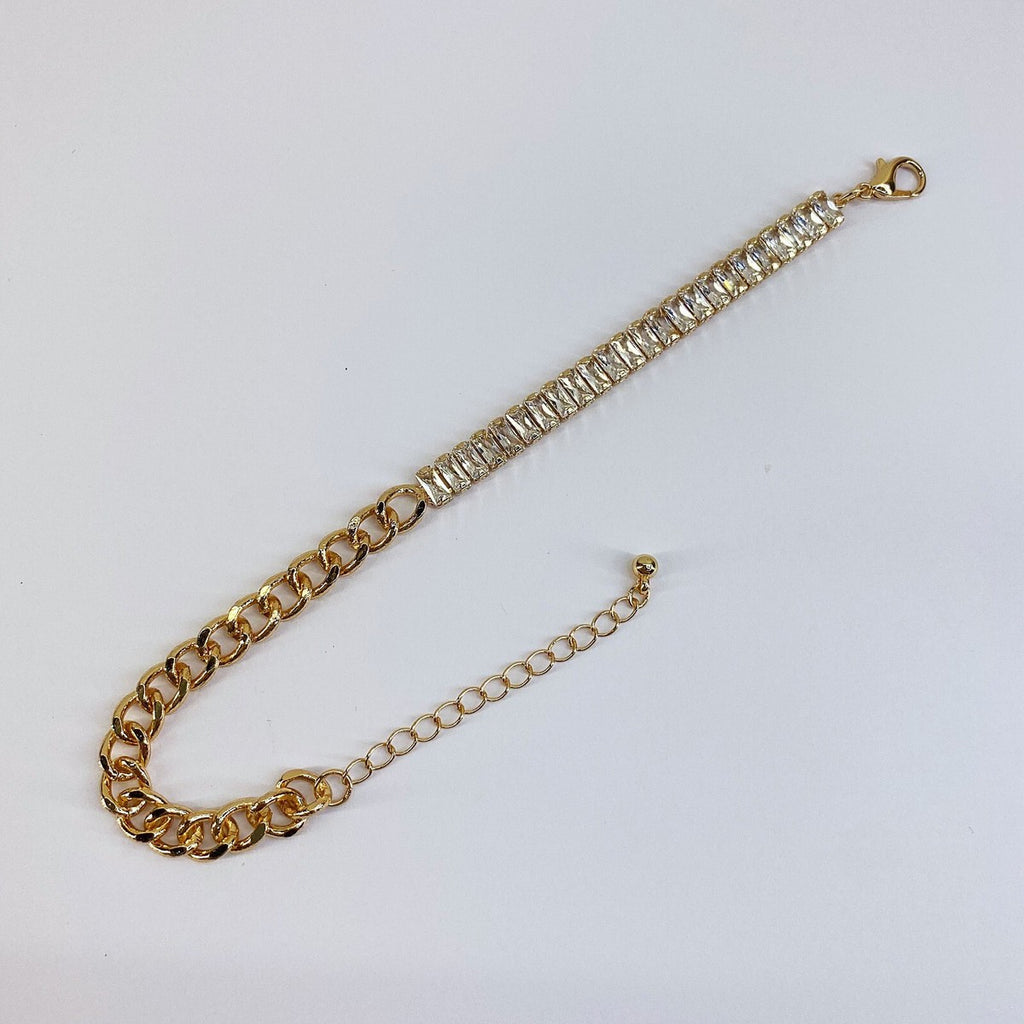 Linked to You Cubic Zirconia Tennis Bracelet - Demifine 18KT Gold Plated
