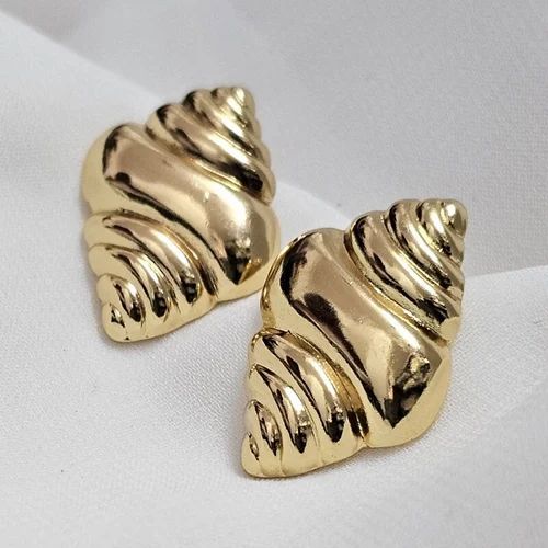 Textured Croissant Statement Earrings - Demifine 18KT Gold Plated