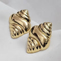 Textured Croissant Statement Earrings - Demifine 18KT Gold Plated