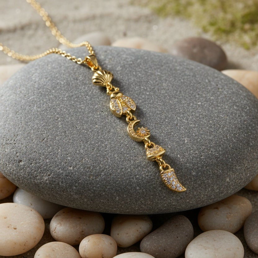 The Tide & Twilight Pendant -18KT Gold Plated