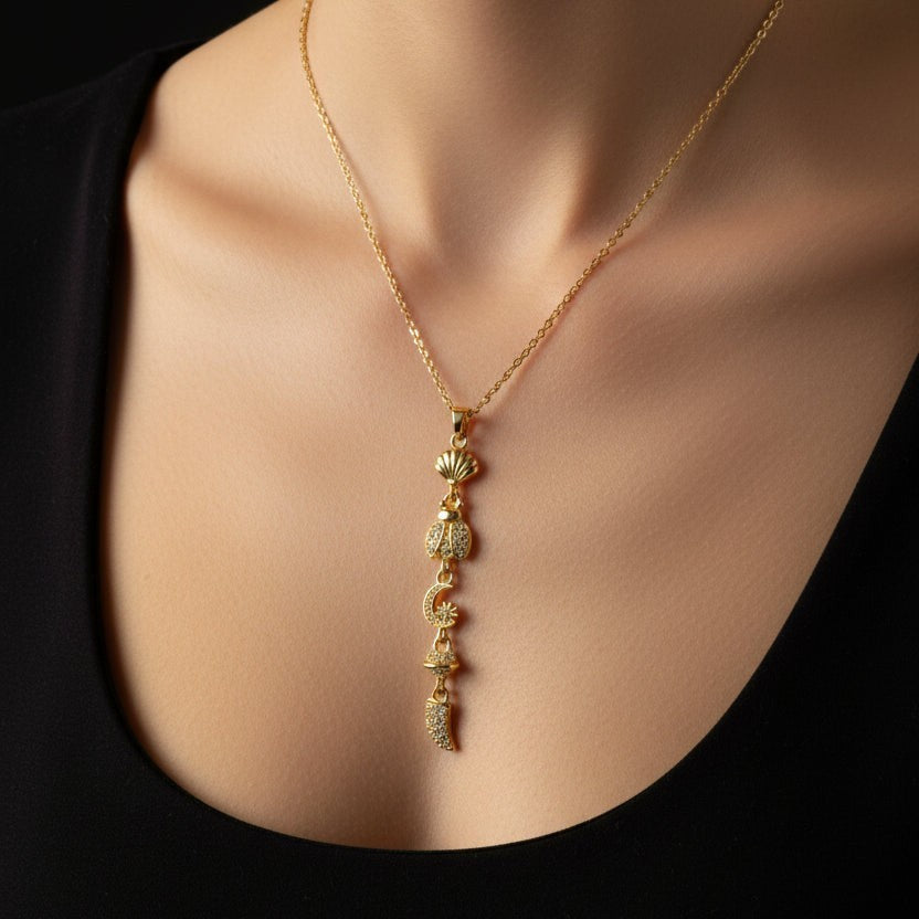 The Tide & Twilight Pendant -18KT Gold Plated