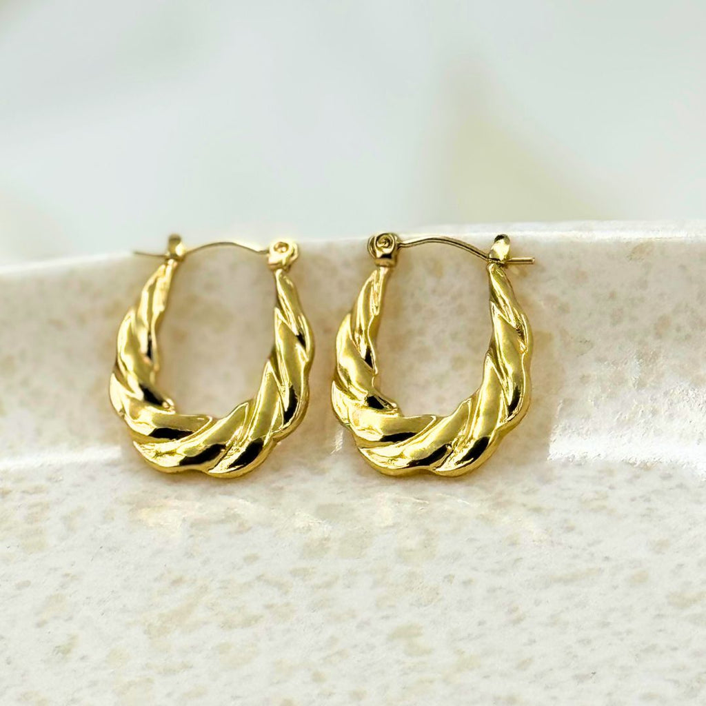You Are Twisted Hoop Earrings - Demifine 18KT Gold Plated