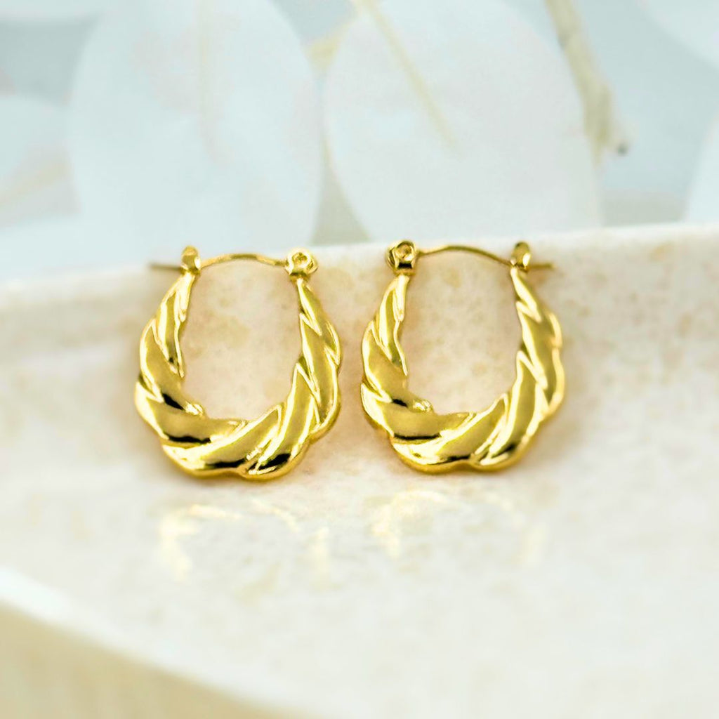You Are Twisted Hoop Earrings - Demifine 18KT Gold Plated