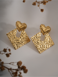 Piece of My Heart Stud Earrings -18KT Gold Plated