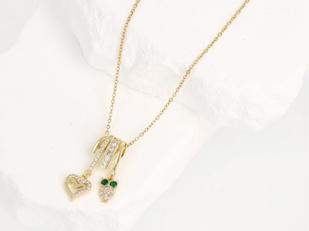 Soul & Sage Emerald Pendant - 18KT Gold Plated